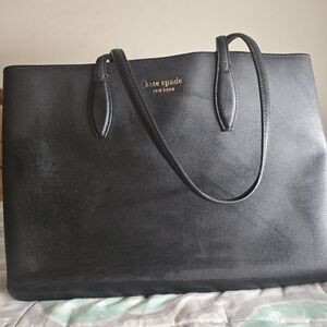 Kate Spade Black Leather Tote Bag